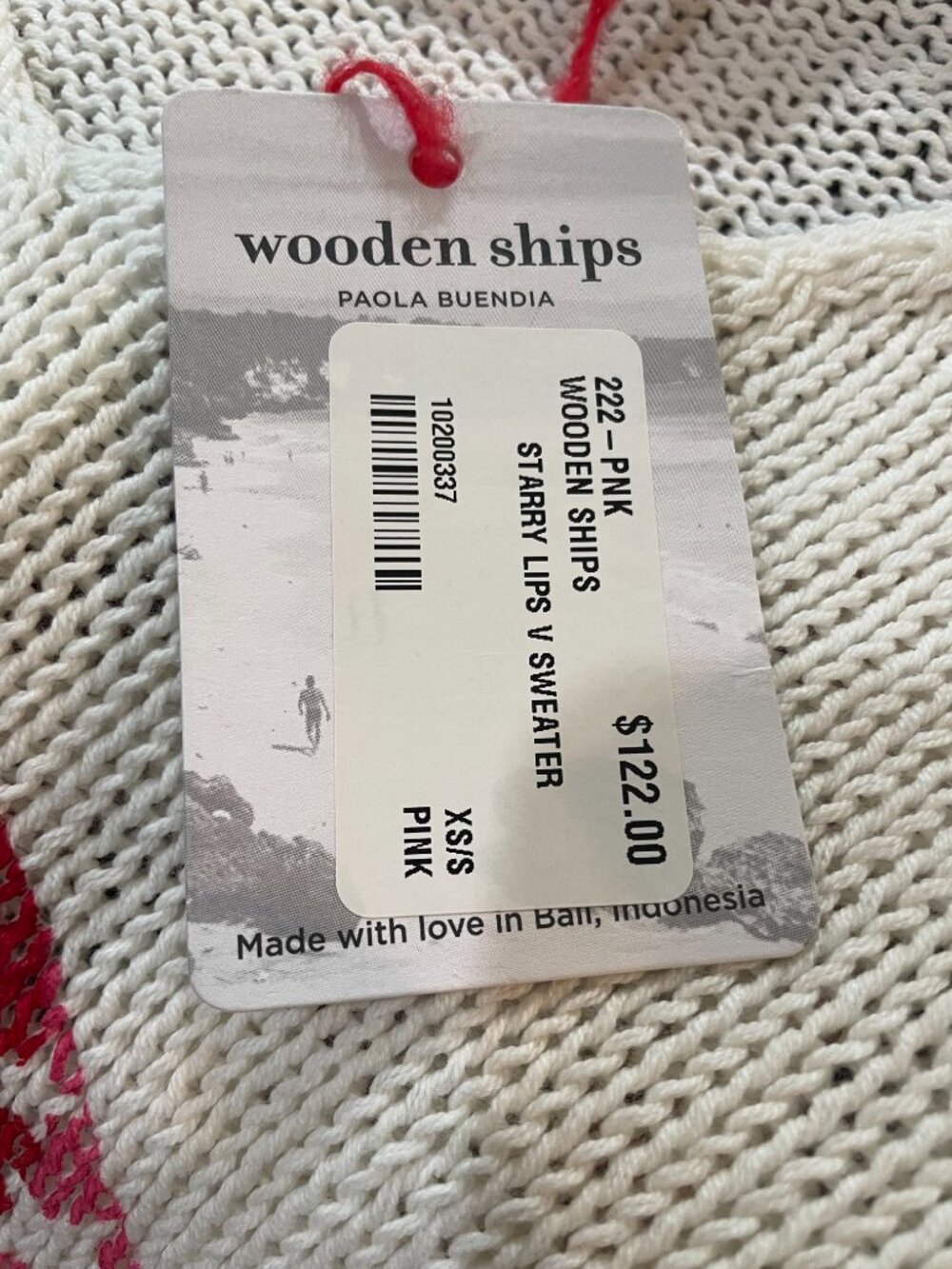 NWT Wooden Ships Star Lips Lightweight Knit Sweater XS/S Beach Boho Coastal $122 - Picture 7 of 10